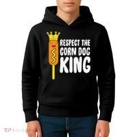 Corn Dog King Funny Costume Respect The Corn Dog King Kids Hoodie thumb 4