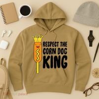 Corn Dog King Funny Costume Respect The Corn Dog King Hoodie thumb 3