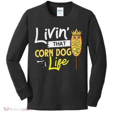 Corn Dog Korean Mini Cheese Vegan Kids Long Sleeve Shirt