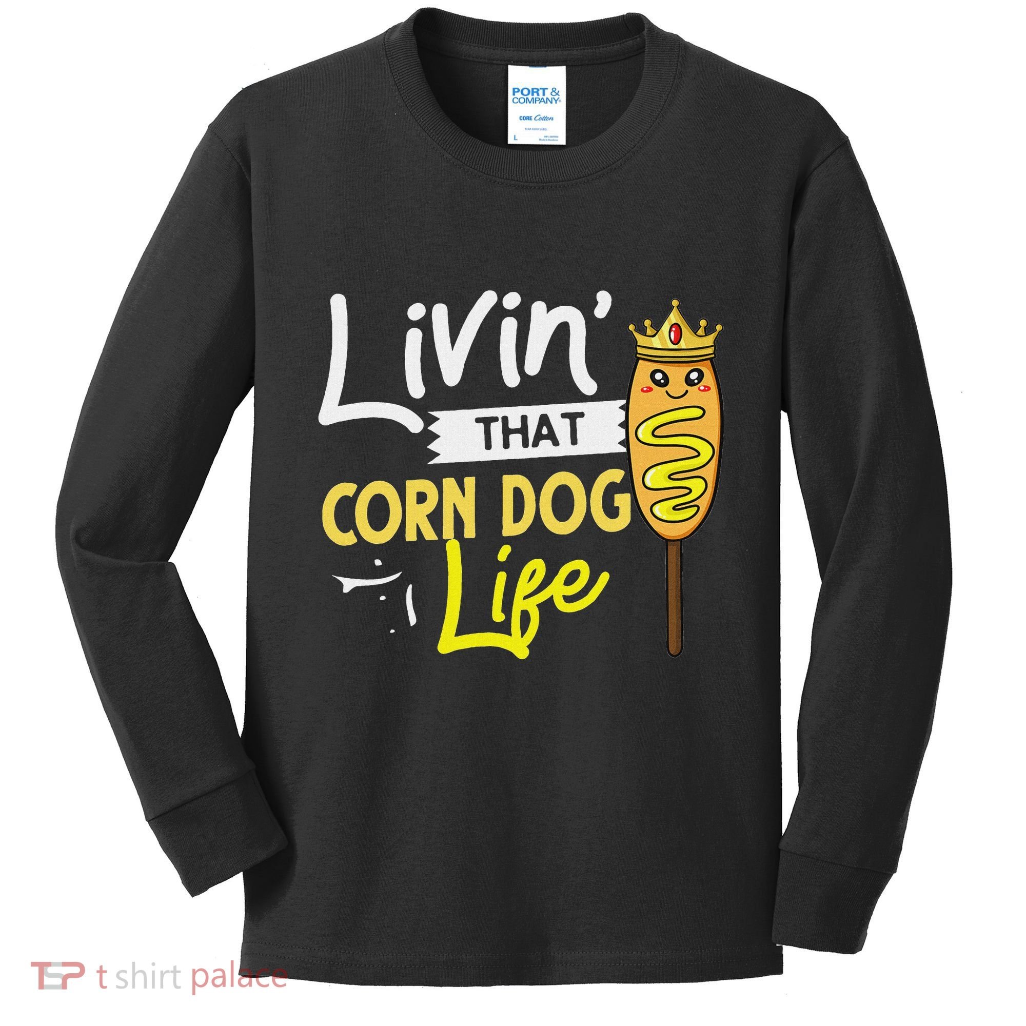 Corn Dog Korean Mini Cheese Vegan Kids Long Sleeve Shirt