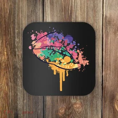 Colorful Drip Lips Coaster