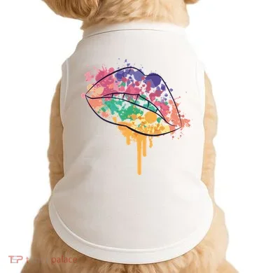Colorful Drip Lips Doggie Tank