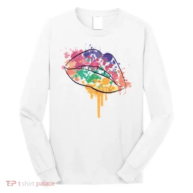 Colorful Drip Lips Long Sleeve Shirt