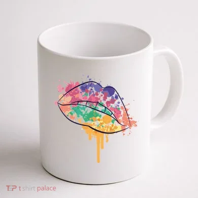 Colorful Drip Lips Coffee Mug back