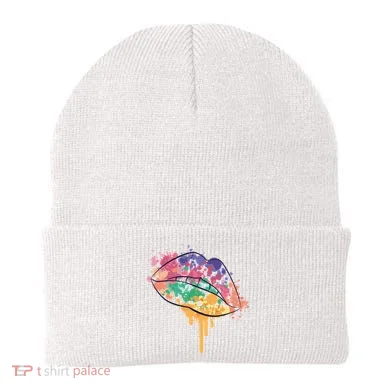 Colorful Drip Lips Beanie