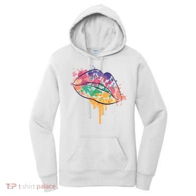 Colorful Drip Lips Women's Hoodie