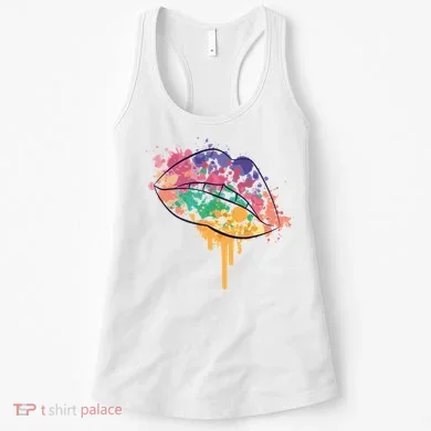 Colorful Drip Lips Women's Tank Top