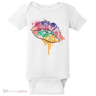 Colorful Drip Lips Baby Bodysuit