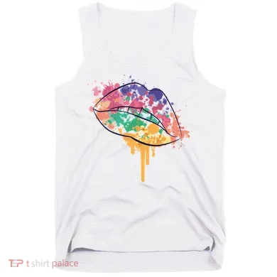 Colorful Drip Lips Tank Top