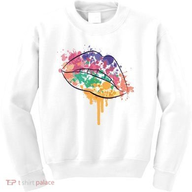 Colorful Drip Lips Kids Sweatshirt