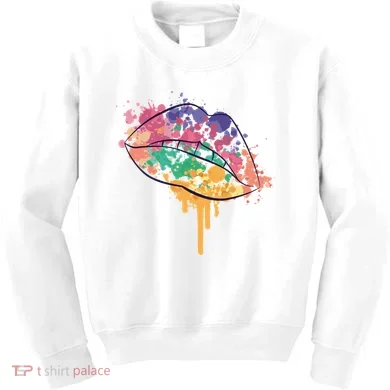 Colorful Drip Lips Kids Sweatshirt