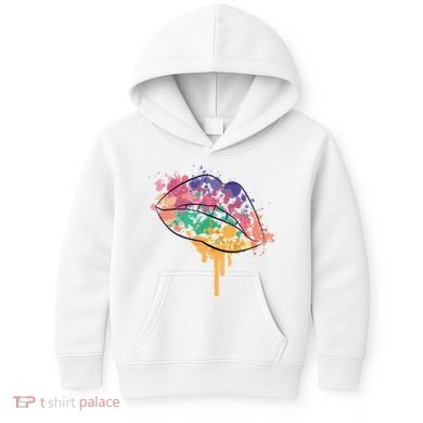 Colorful Drip Lips Kids Hoodie