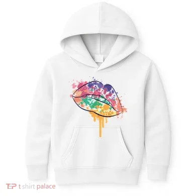 Colorful Drip Lips Kids Hoodie