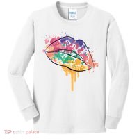 Colorful Drip Lips Kids Long Sleeve Shirt thumb 0