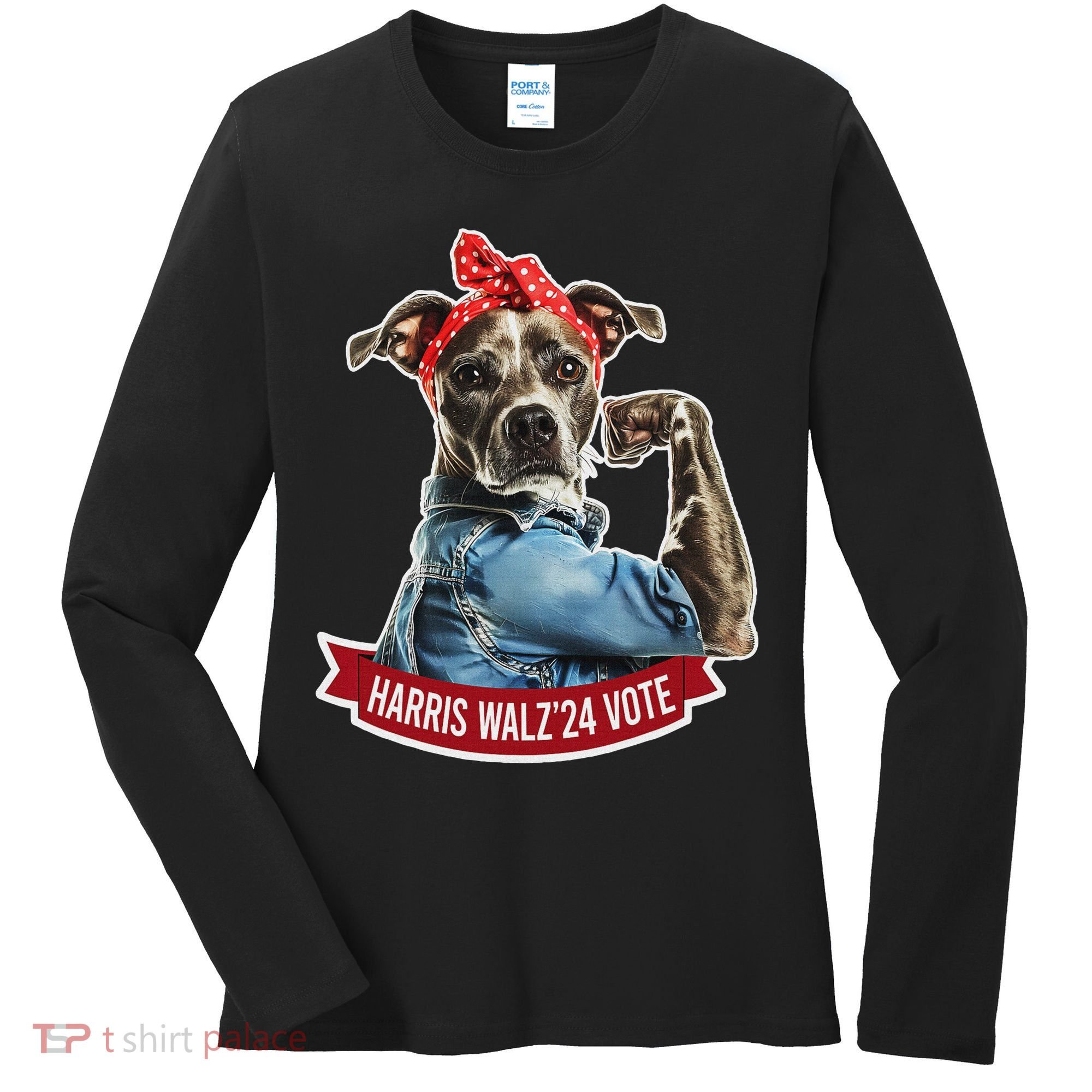 Childless Dog Lady Kamala Harris Tim Walz Vote Election Women's Long Sleeve Shirt