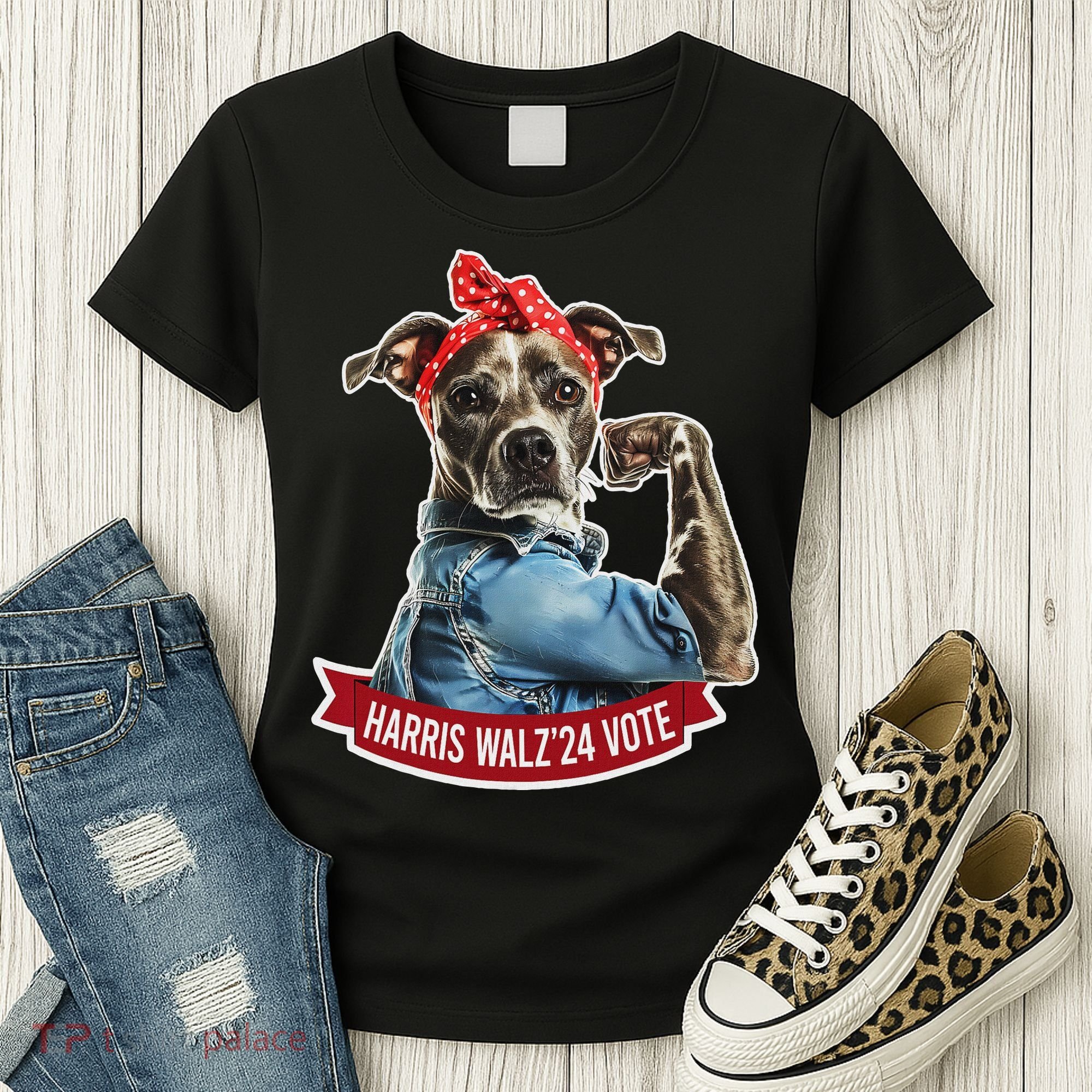 Childless Dog Lady Kamala Harris Tim Walz Vote Election Women's T-Shirt