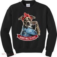 Childless Dog Lady Kamala Harris Tim Walz Vote Election Kids Sweatshirt thumb 0