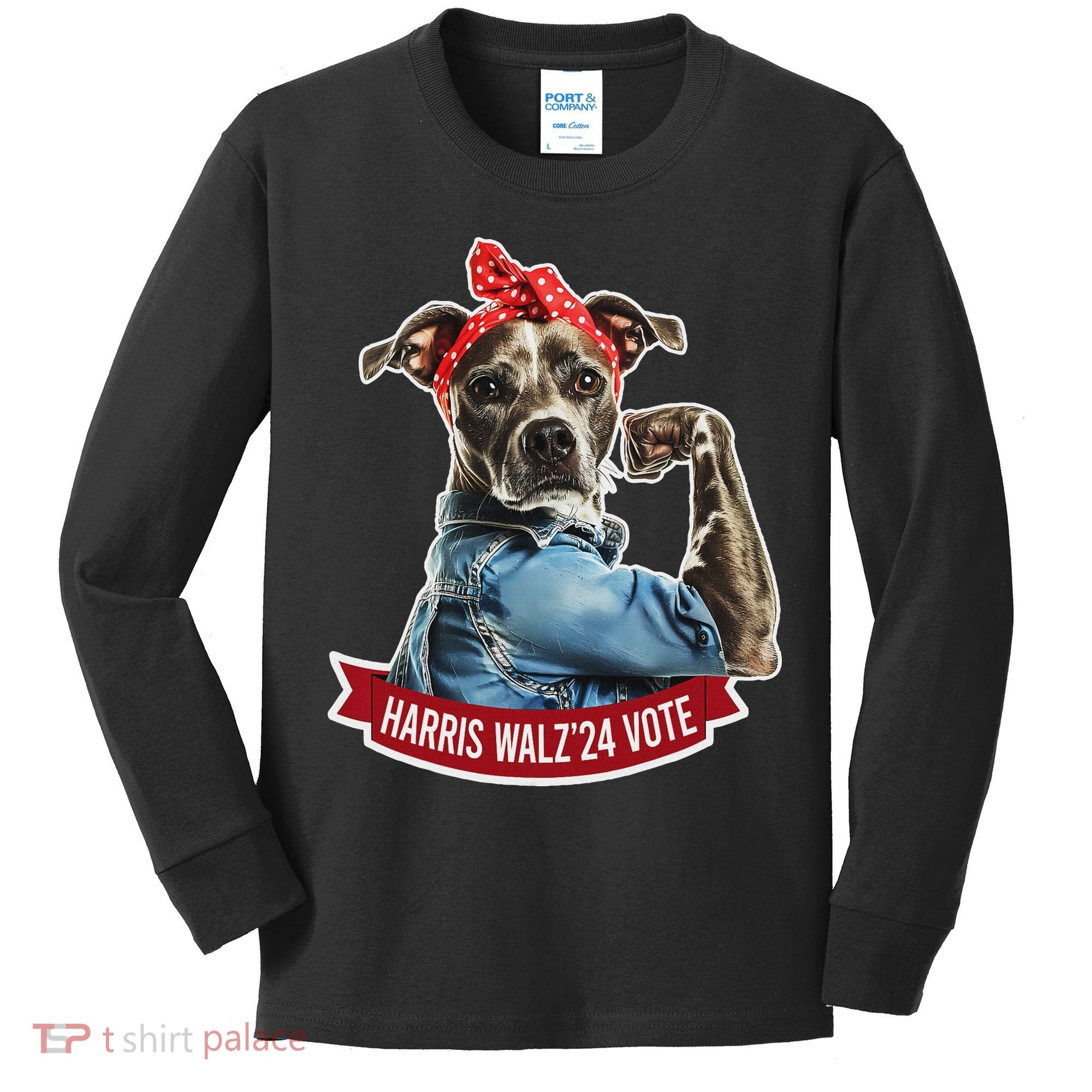 Childless Dog Lady Kamala Harris Tim Walz Vote Election Kids Long Sleeve Shirt