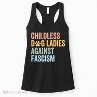 Childless Dog Lady Against Fascism Women's Tank Top thumb 0