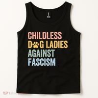 Childless Dog Lady Against Fascism Tank Top thumb 2