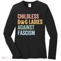 Childless Dog Lady Against Fascism Women's Long Sleeve Shirt thumb 0