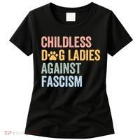 Childless Dog Lady Against Fascism Women's T-Shirt thumb 0