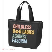 Childless Dog Lady Against Fascism Tote Bag thumb 3