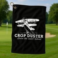 Crop Duster Leave The Smell Behind Plane Aerial Application Golf Towel thumb 1