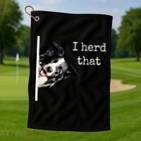 Collie Dog Lovers Herd That Golf Towel thumb 1