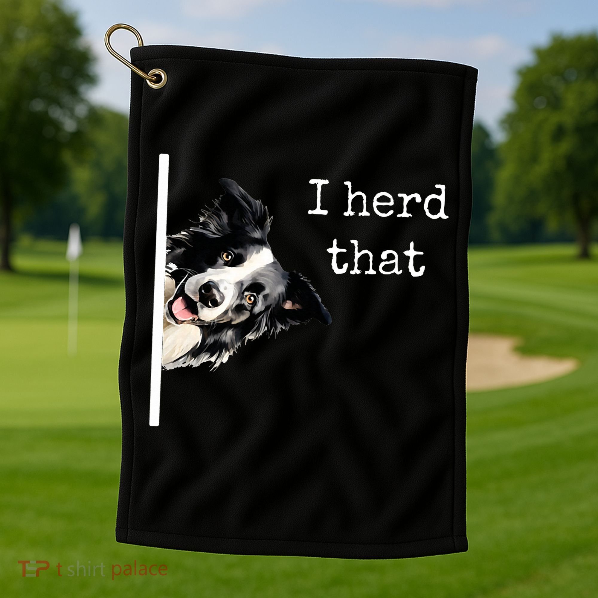 Collie Dog Lovers Herd That Golf Towel