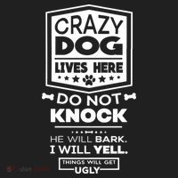 Crazy Dog Lives Here Do Not Knock Funny 11oz C Handle Ceramic Mug thumb 5