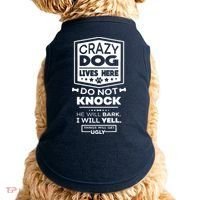 Crazy Dog Lives Here Do Not Knock Funny Doggie Tank thumb 0