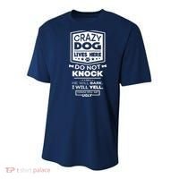 Crazy Dog Lives Here Do Not Knock Funny Youth Performance Sprint T-Shirt thumb 0