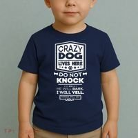 Crazy Dog Lives Here Do Not Knock Funny Toddler T-Shirt thumb 2