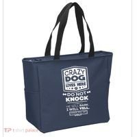 Crazy Dog Lives Here Do Not Knock Funny Tote Bag thumb 2