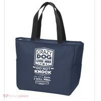 Crazy Dog Lives Here Do Not Knock Funny Tote Bag thumb 3