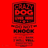 Crazy Dog Lives Here Do Not Knock Funny Santa Hat thumb 1
