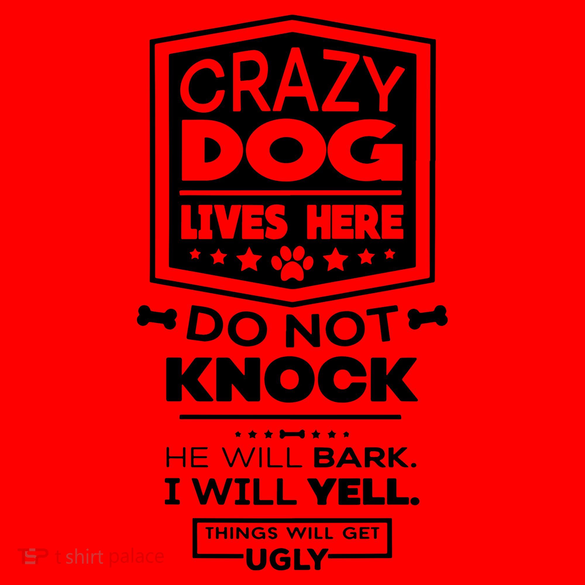 Crazy Dog Lives Here Do Not Knock Funny Santa Hat