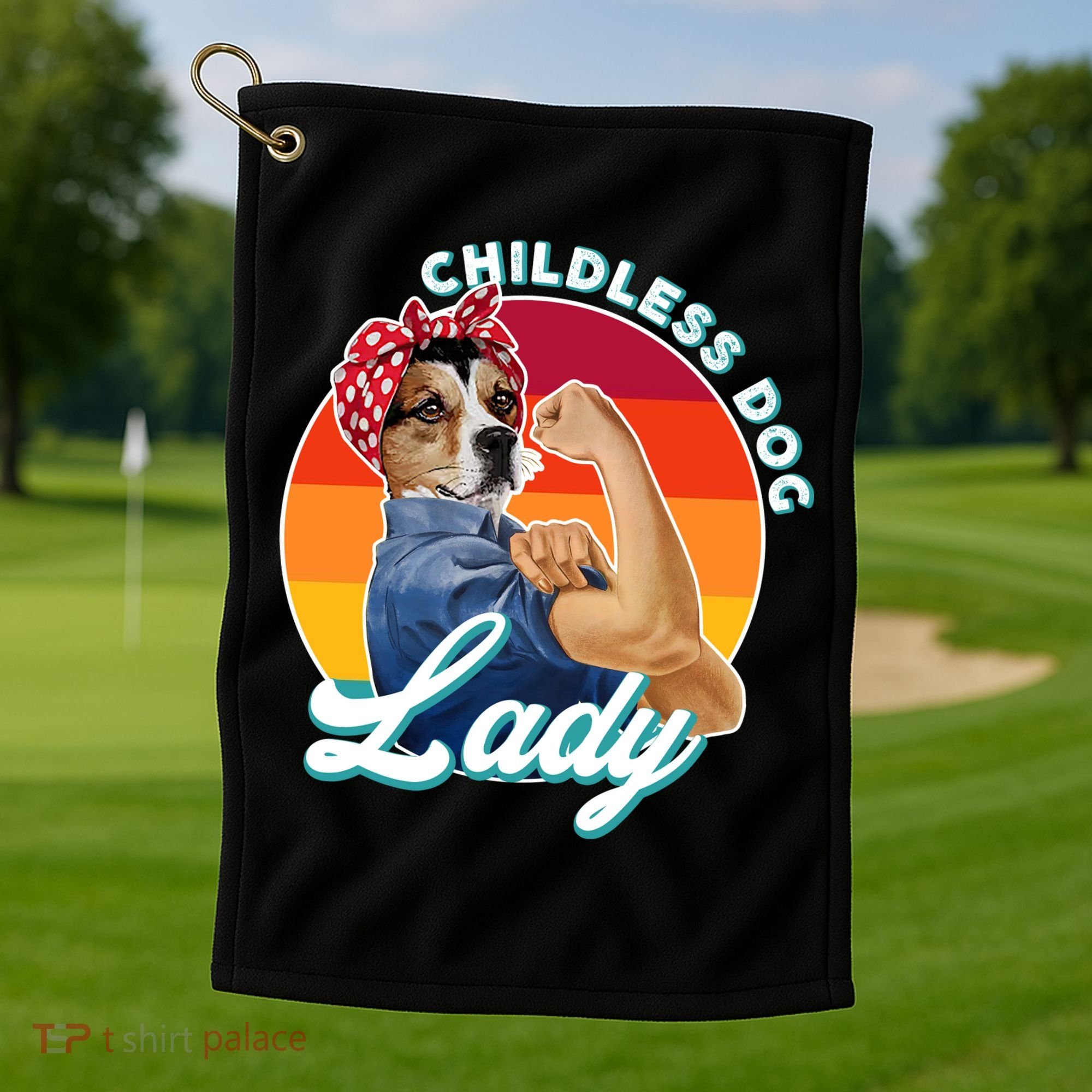 Childless Dog Lady Kamala Harris Funny Golf Towel