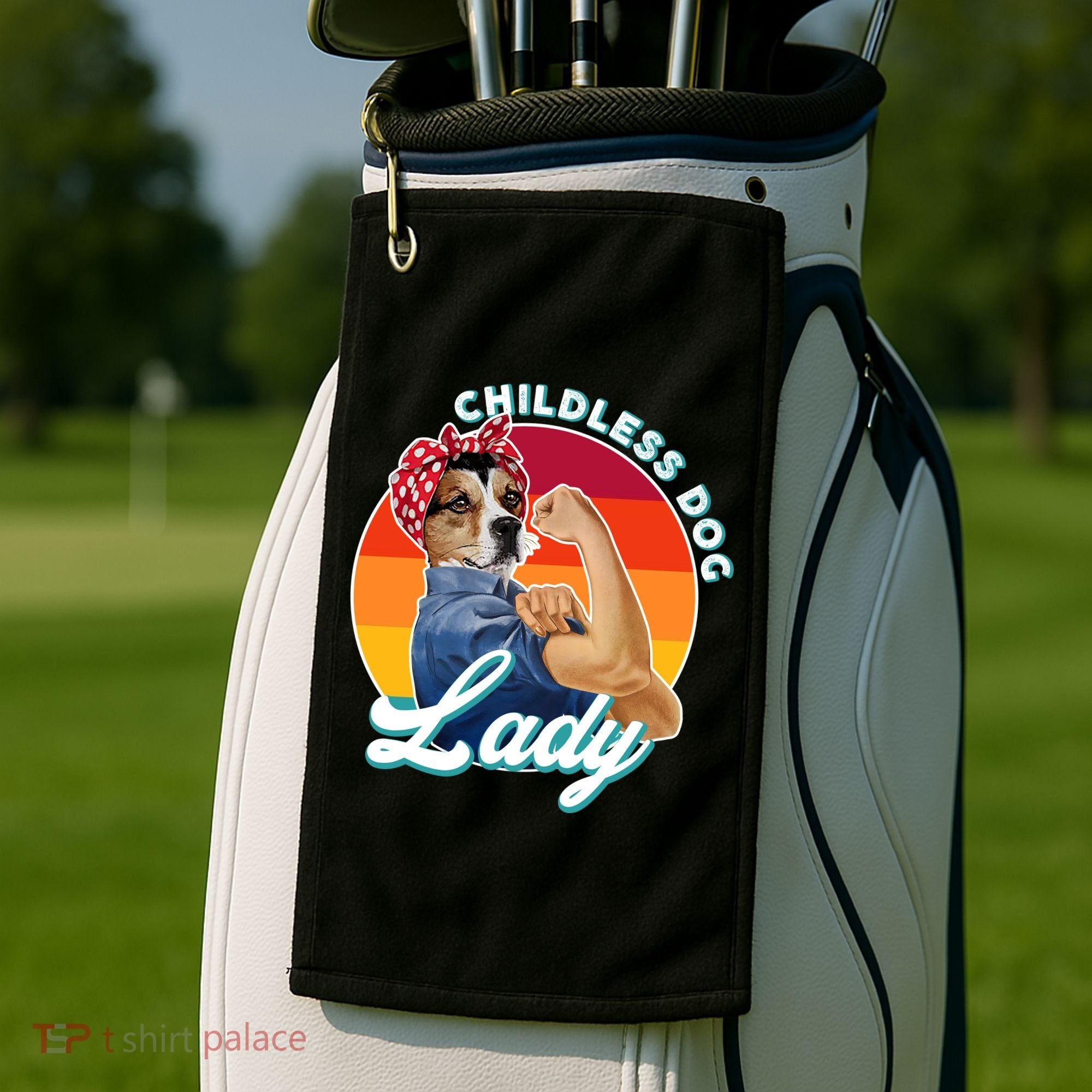 Childless Dog Lady Kamala Harris Funny Golf Towel