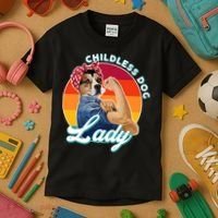 Childless Dog Lady Kamala Harris Funny Kids T-Shirt thumb 3