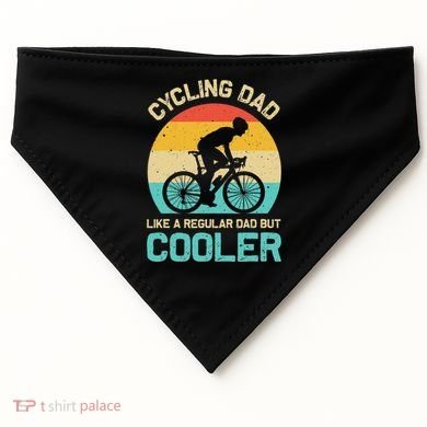 Cycling Dad Like A Regular Dad But Cooler Funny Cyclist Gift USA-Made Doggie Bandana