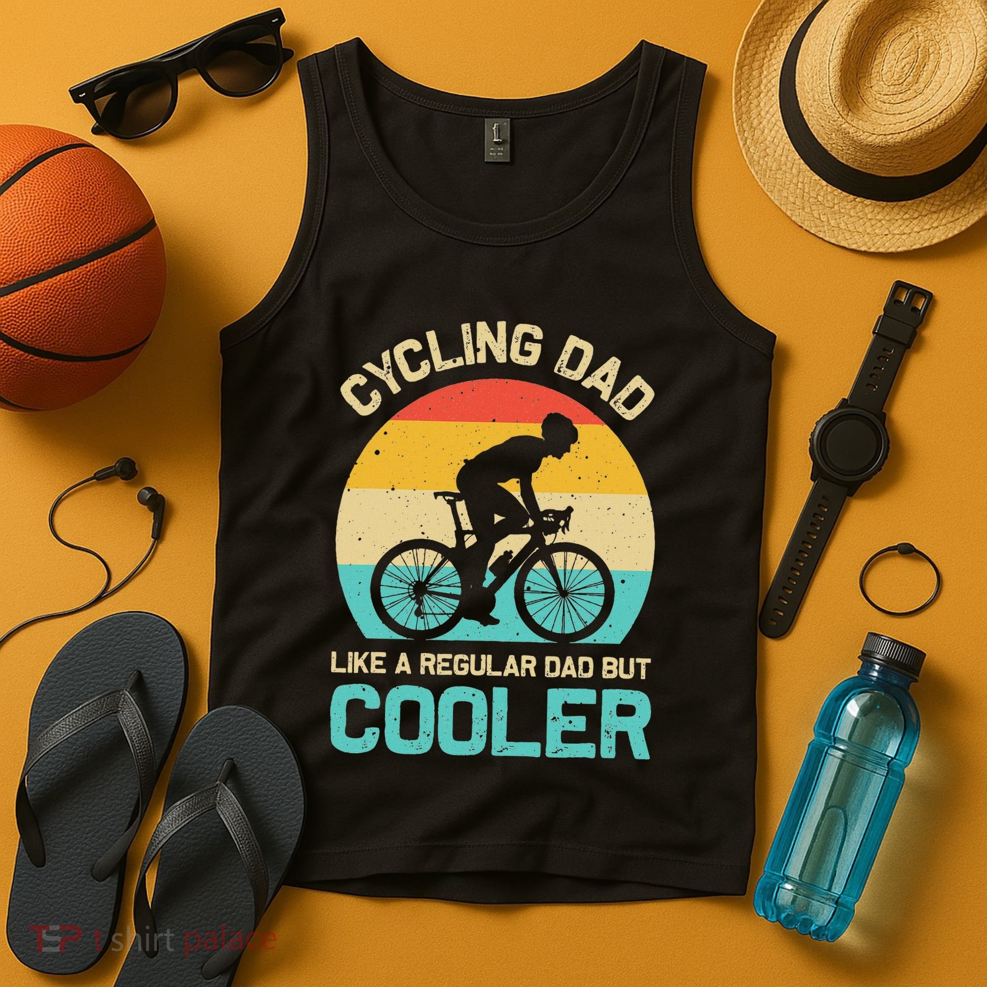 Cycling Dad Like A Regular Dad But Cooler Funny Cyclist Gift Tank Top