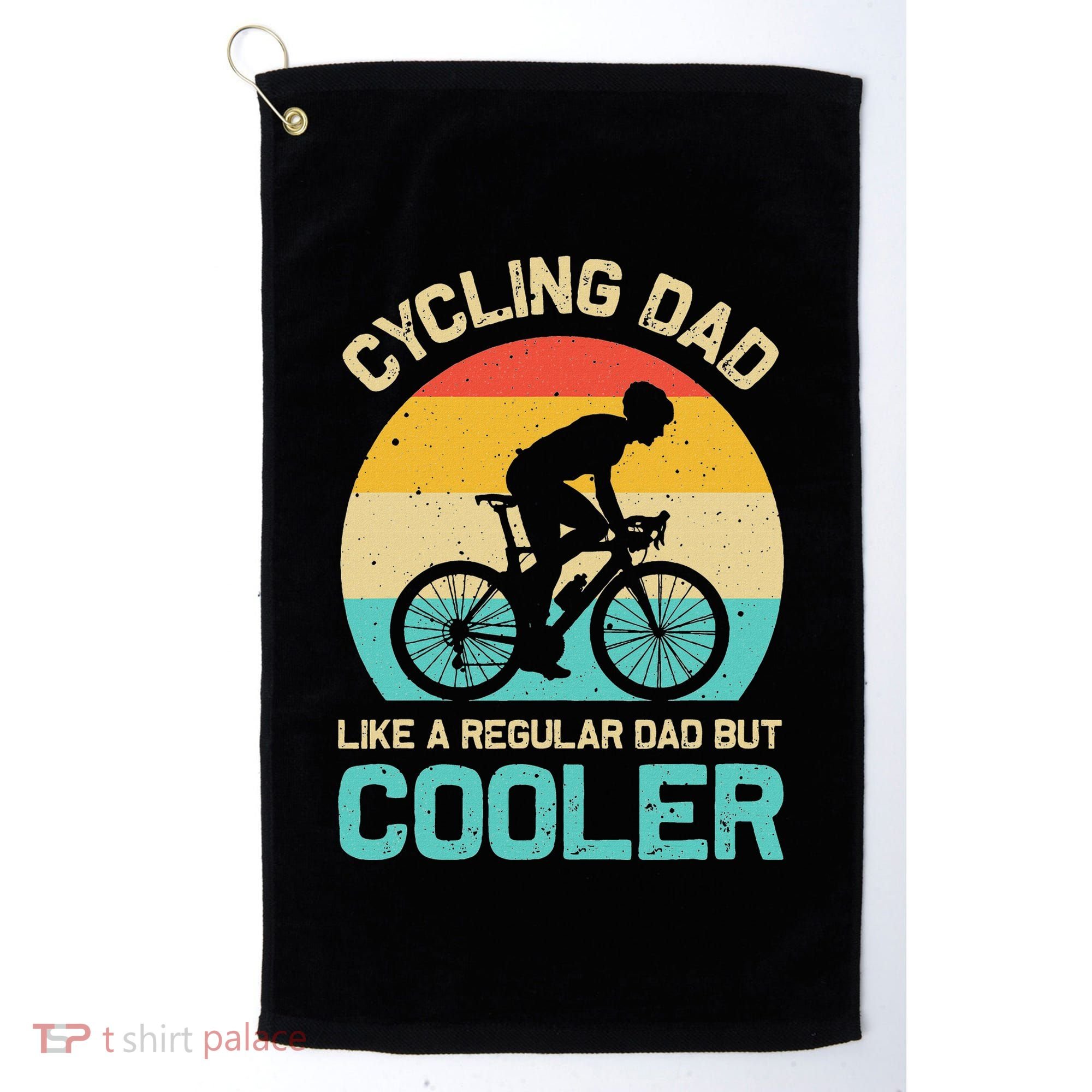 Cycling Dad Like A Regular Dad But Cooler Funny Cyclist Gift Golf Towel