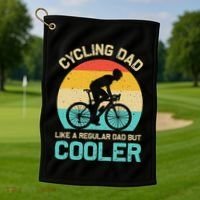Cycling Dad Like A Regular Dad But Cooler Funny Cyclist Gift Golf Towel thumb 1
