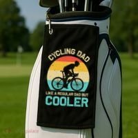 Cycling Dad Like A Regular Dad But Cooler Funny Cyclist Gift Golf Towel thumb 2