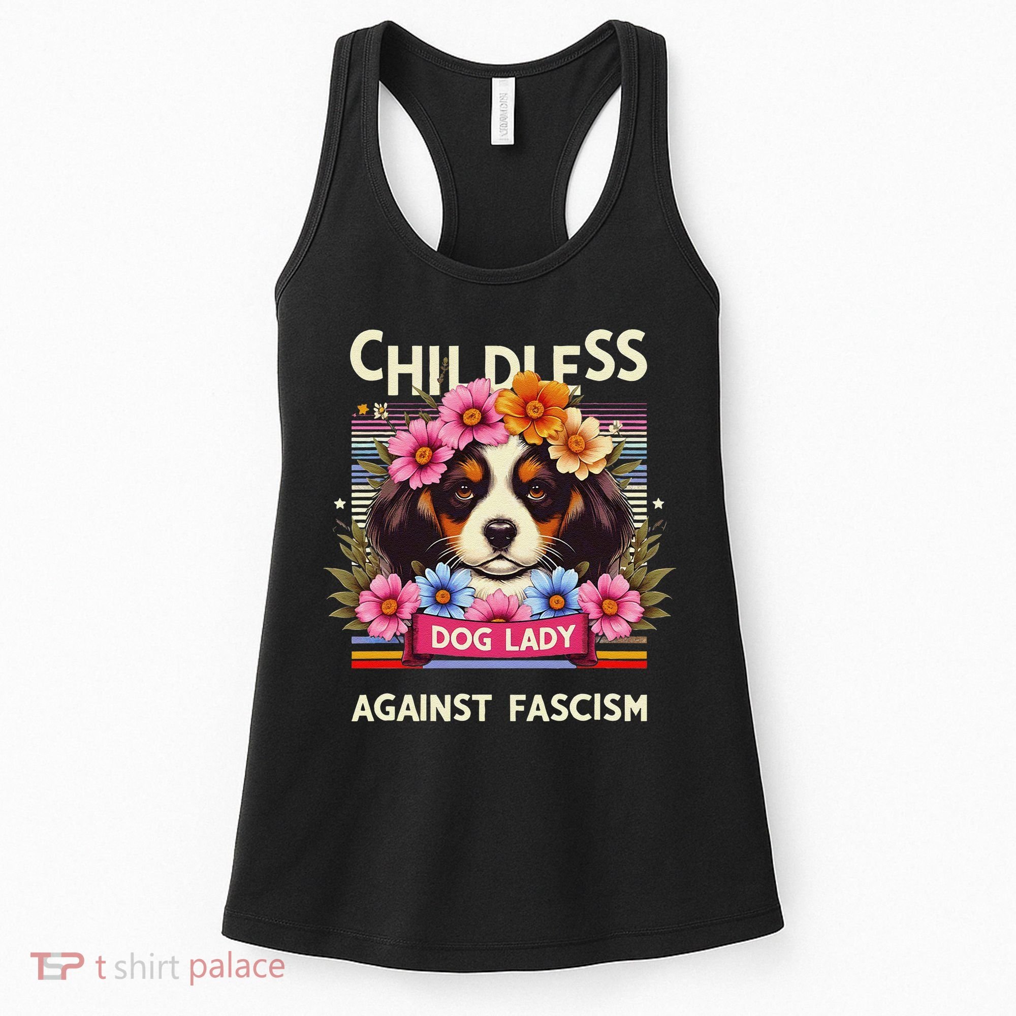 Childless Dog Lady Against Fascism Dog Lovers Kamala Harris Women's Tank Top