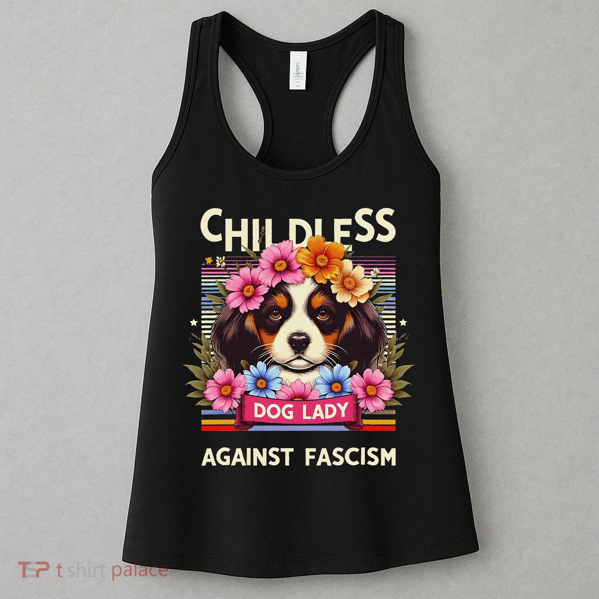 Childless Dog Lady Against Fascism Dog Lovers Kamala Harris Women's Tank Top