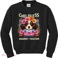 Childless Dog Lady Against Fascism Dog Lovers Kamala Harris Kids Sweatshirt thumb 0