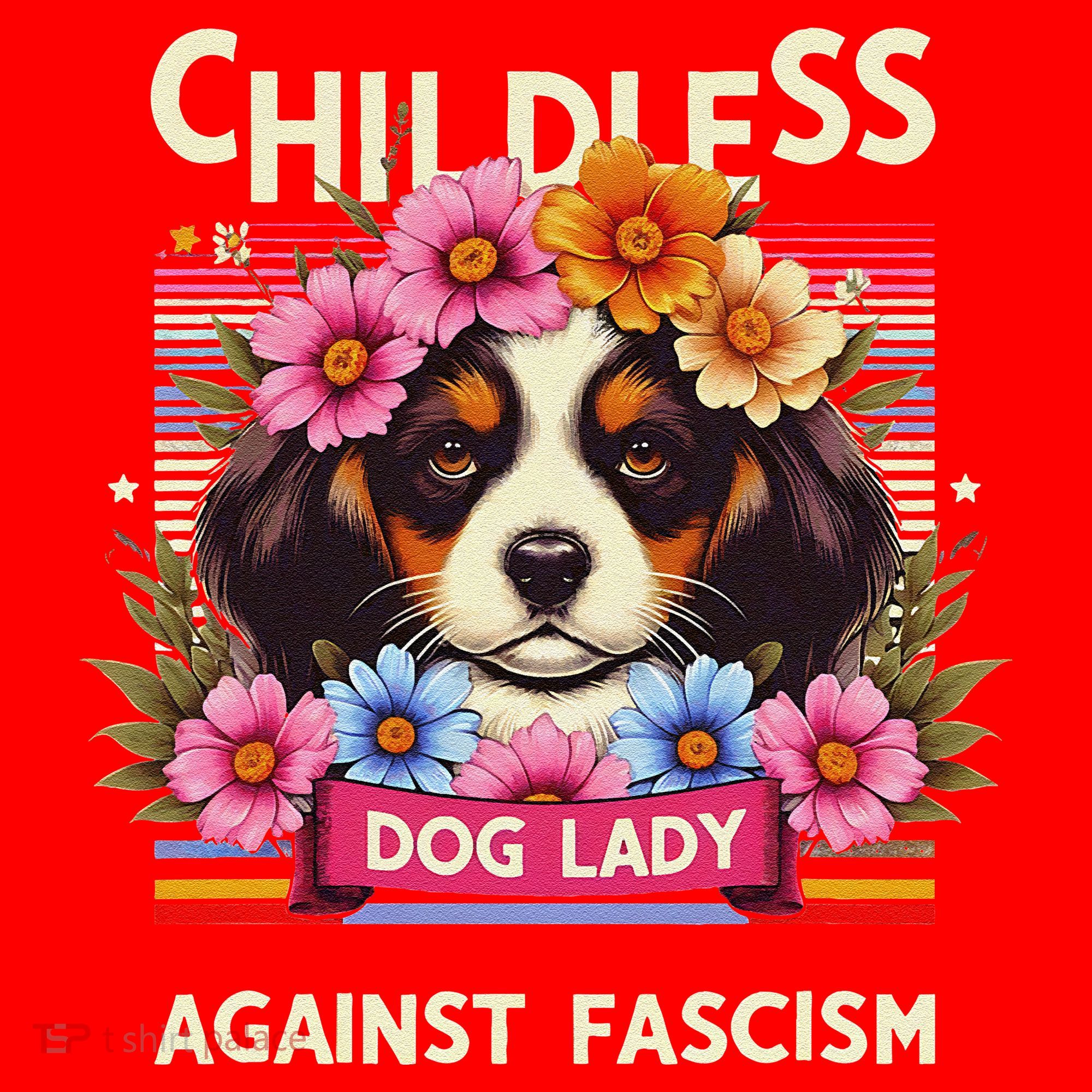 Childless Dog Lady Against Fascism Dog Lovers Kamala Harris Santa Hat